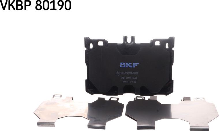 SKF VKBP 80190 - Brake Pad Set, disc brake autospares.lv