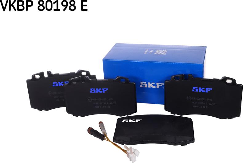 SKF VKBP 80198 E - Brake Pad Set, disc brake autospares.lv