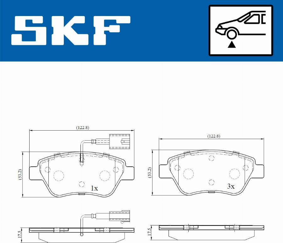 SKF VKBP 80145 E - Brake Pad Set, disc brake autospares.lv
