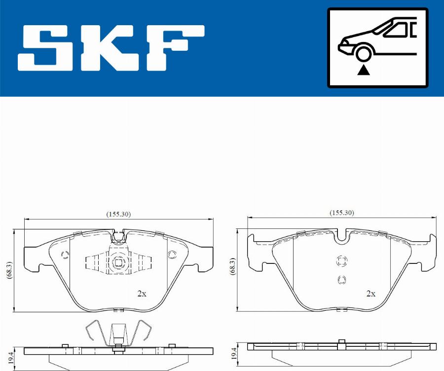 SKF VKBP 80159 - Brake Pad Set, disc brake autospares.lv