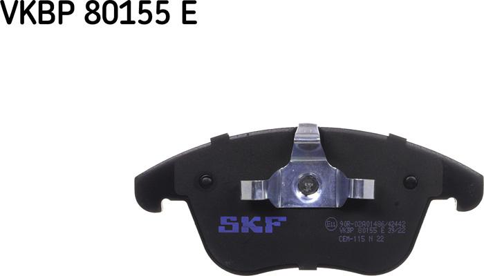 SKF VKBP 80155 E - Brake Pad Set, disc brake autospares.lv