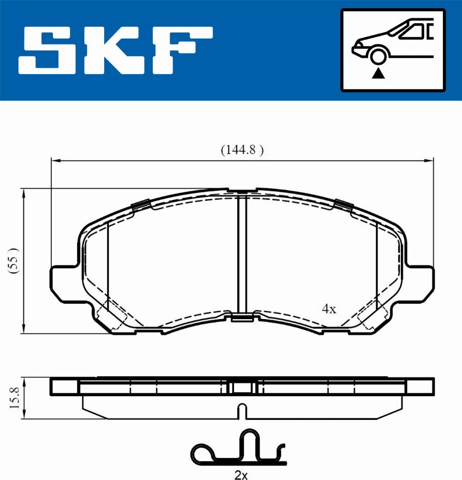 SKF VKBP 80169 A - Brake Pad Set, disc brake autospares.lv