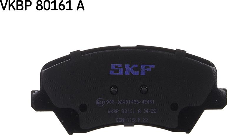 SKF VKBP 80161 A - Brake Pad Set, disc brake autospares.lv
