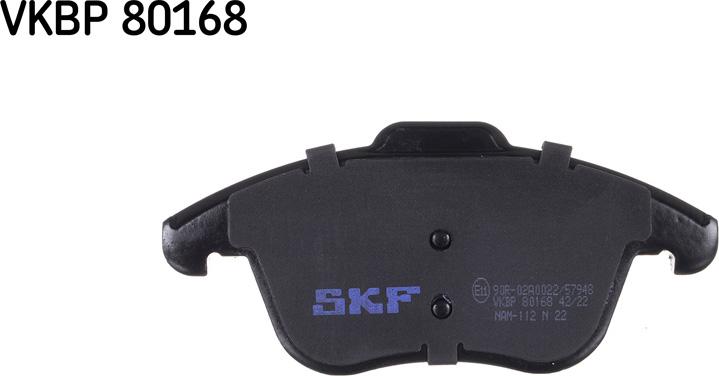 SKF VKBP 80168 - Brake Pad Set, disc brake autospares.lv