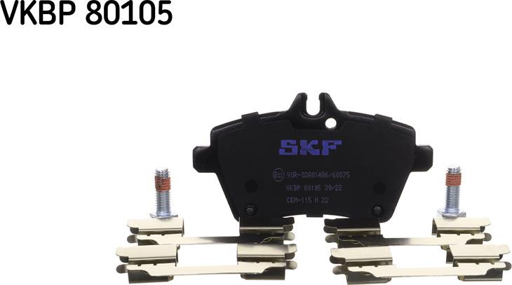 SKF VKBP 80105 - Brake Pad Set, disc brake autospares.lv