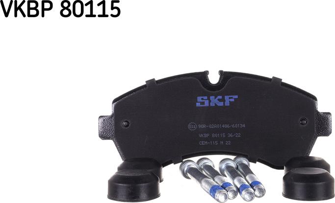 SKF VKBP 80115 - Brake Pad Set, disc brake autospares.lv