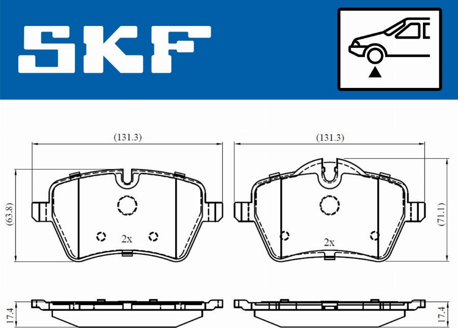 SKF VKBP 80118 - Brake Pad Set, disc brake autospares.lv