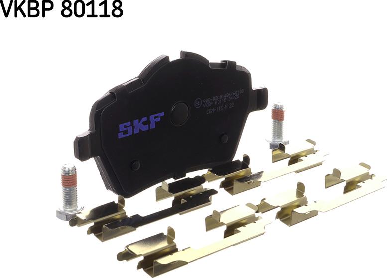 SKF VKBP 80118 - Brake Pad Set, disc brake autospares.lv