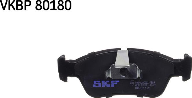 SKF VKBP 80180 - Brake Pad Set, disc brake autospares.lv