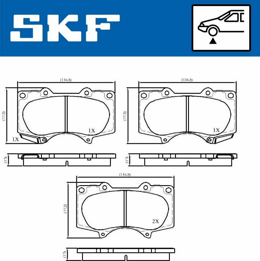SKF VKBP 80135 A - Brake Pad Set, disc brake autospares.lv