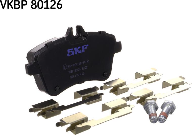 SKF VKBP 80126 - Brake Pad Set, disc brake autospares.lv