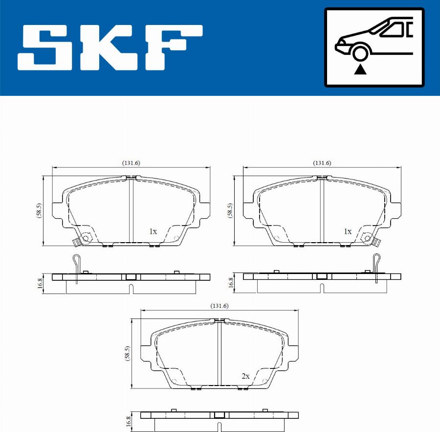 SKF VKBP 80895 A - Brake Pad Set, disc brake autospares.lv