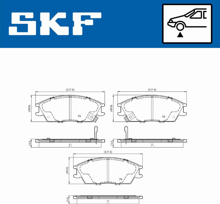 SKF VKBP 80855 A - Brake Pad Set, disc brake autospares.lv