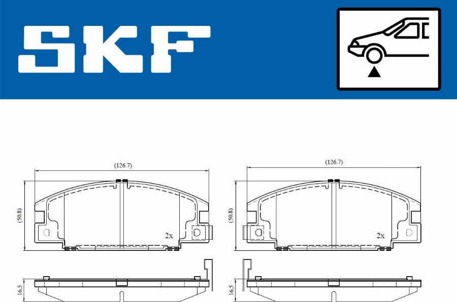 SKF VKBP 80860 A - Brake Pad Set, disc brake autospares.lv