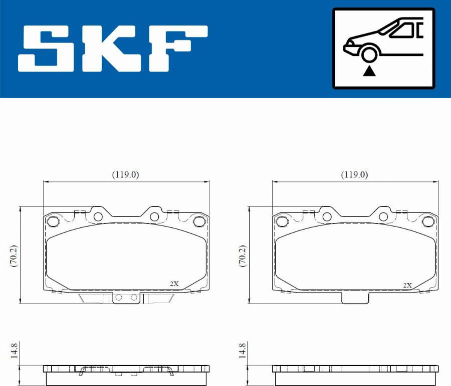 SKF VKBP 80816 A - Brake Pad Set, disc brake autospares.lv