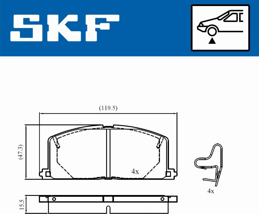 SKF VKBP 80817 A - Brake Pad Set, disc brake autospares.lv