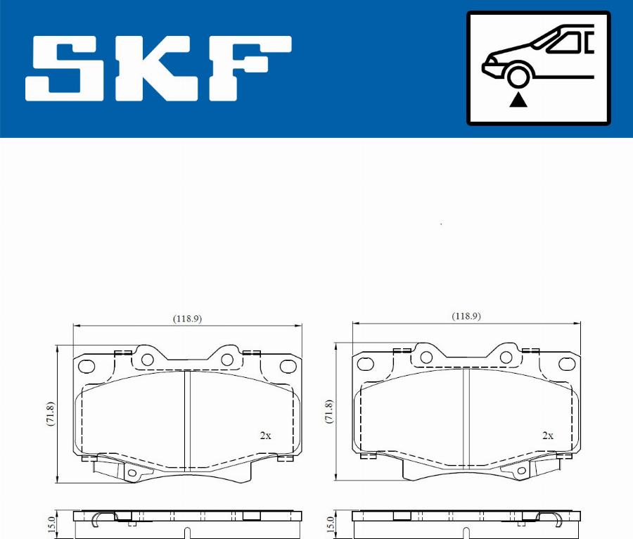 SKF VKBP 80820 A - Brake Pad Set, disc brake autospares.lv