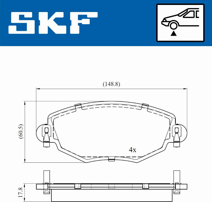 SKF VKBP 80390 - Brake Pad Set, disc brake autospares.lv