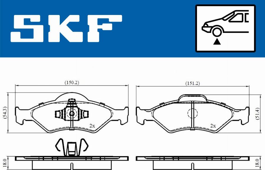 SKF VKBP 80348 - Brake Pad Set, disc brake autospares.lv