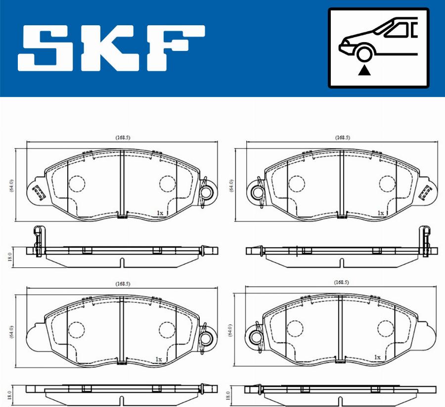 SKF VKBP 80300 A - Brake Pad Set, disc brake autospares.lv