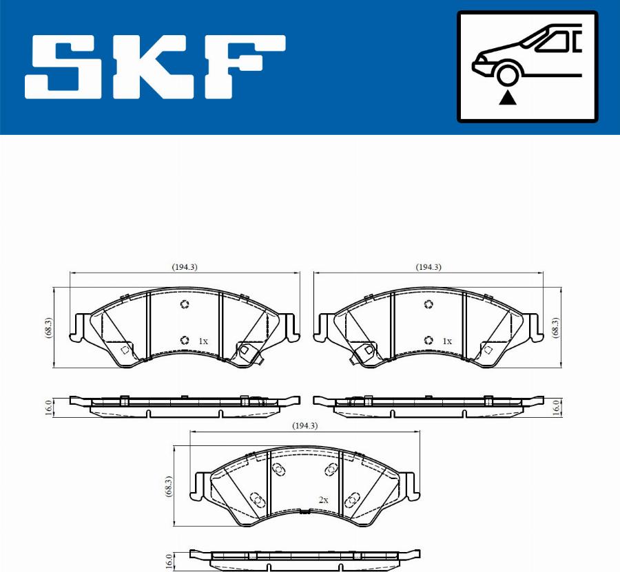 SKF VKBP 80310 A - Brake Pad Set, disc brake autospares.lv