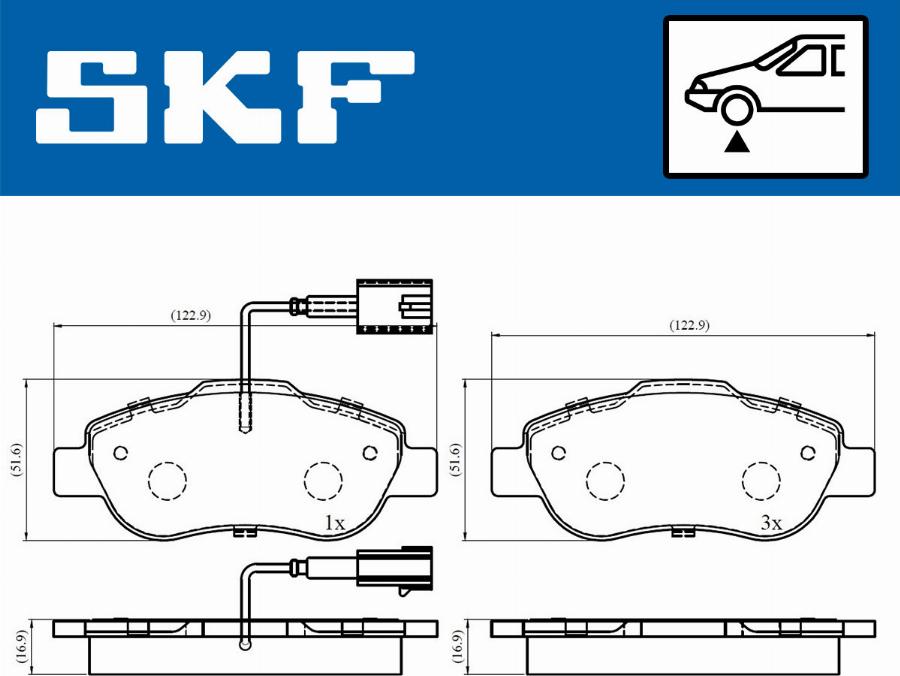 SKF VKBP 80313 E - Brake Pad Set, disc brake autospares.lv