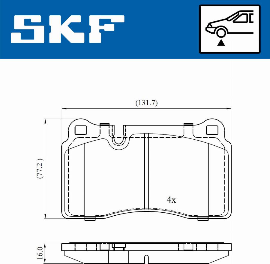 SKF VKBP 80312 - Brake Pad Set, disc brake autospares.lv