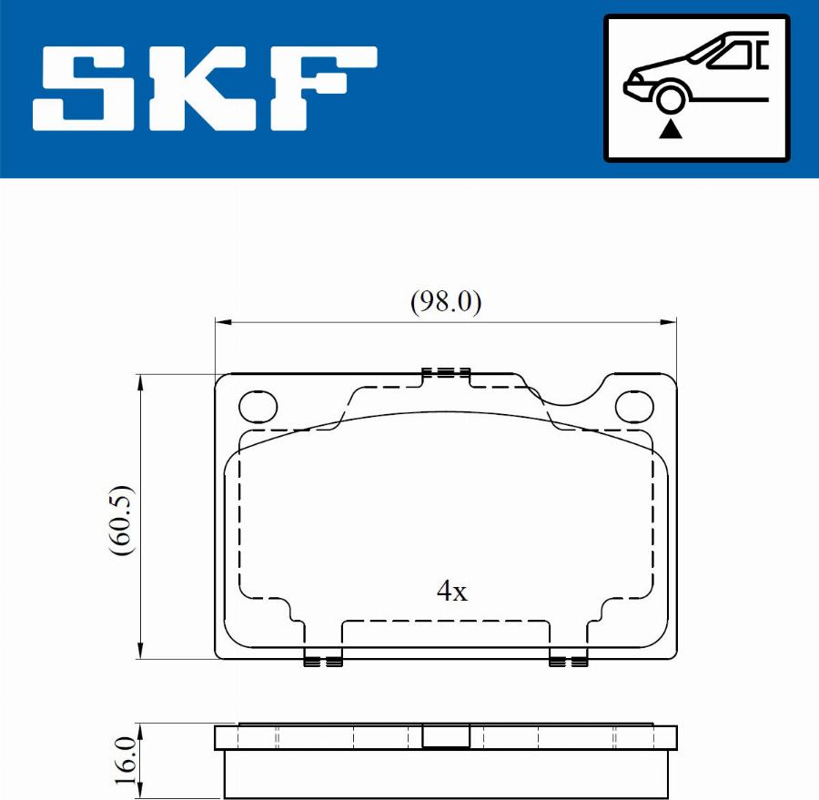 SKF VKBP 80388 - Brake Pad Set, disc brake autospares.lv