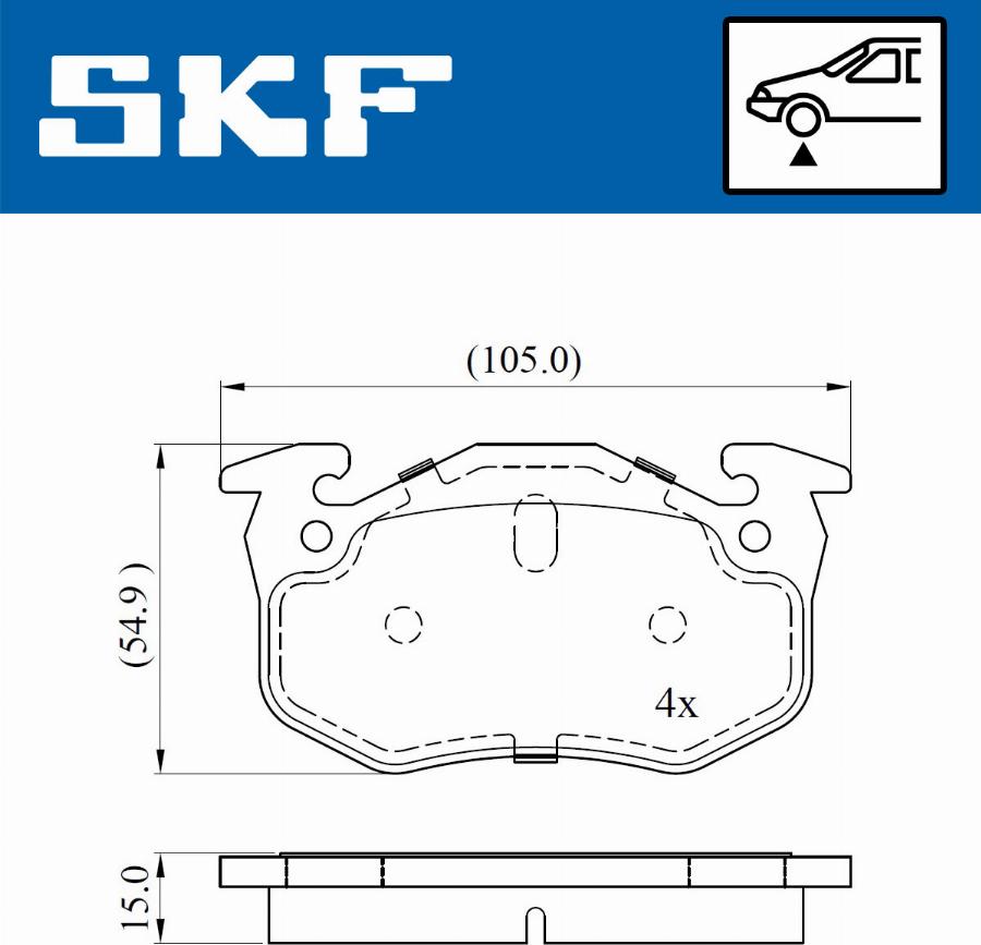 SKF VKBP 80387 E - Brake Pad Set, disc brake autospares.lv