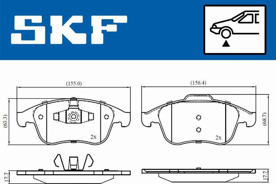 SKF VKBP 80336 - Brake Pad Set, disc brake autospares.lv