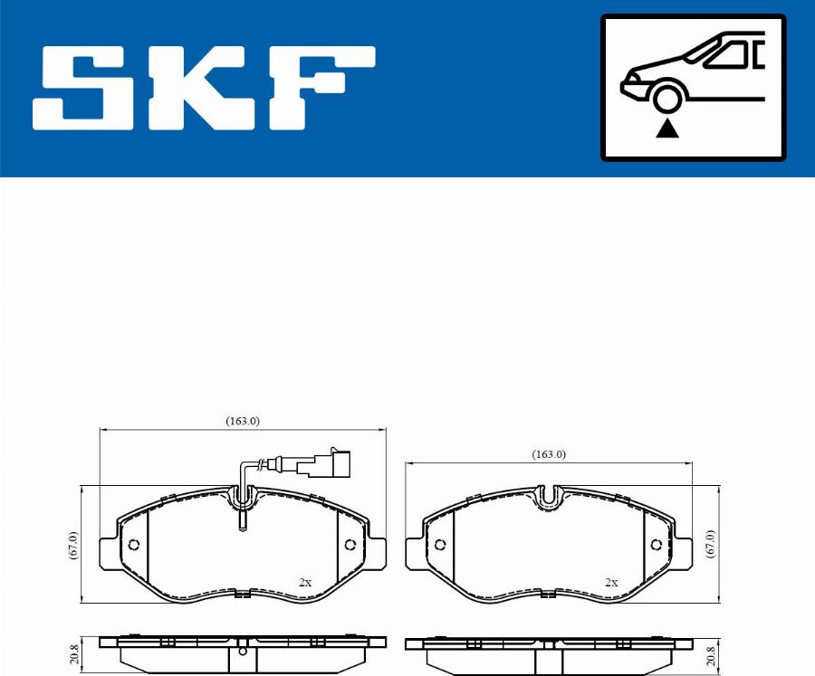 SKF VKBP 80333 E - Brake Pad Set, disc brake autospares.lv