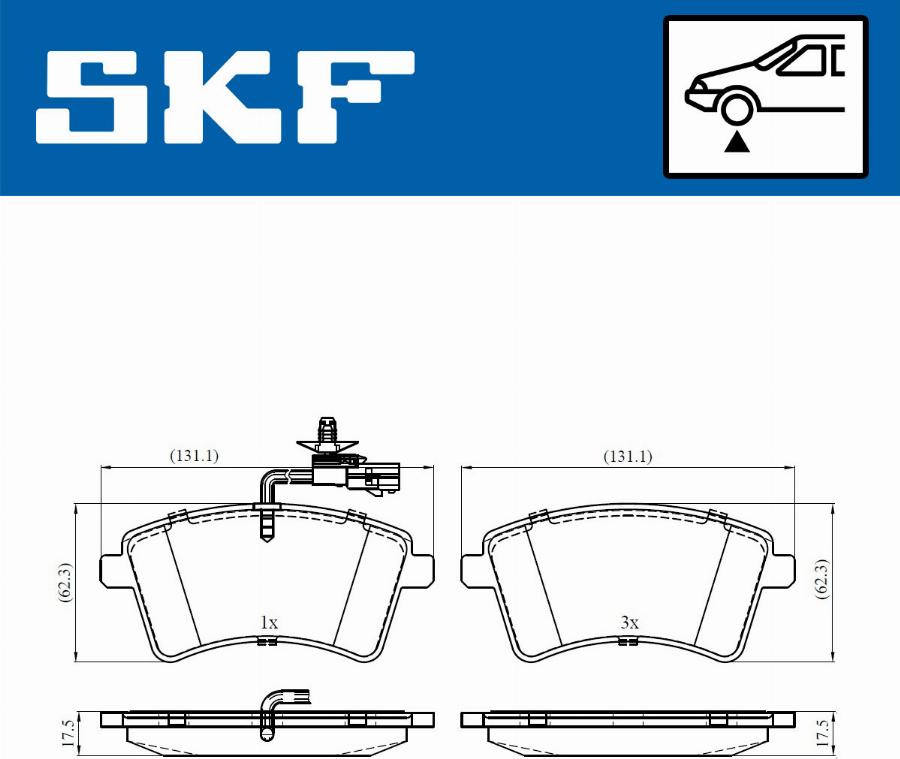 SKF VKBP 80326 E - Brake Pad Set, disc brake autospares.lv