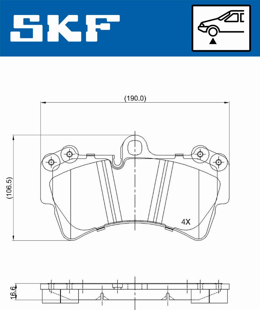 SKF VKBP 80370 - Brake Pad Set, disc brake autospares.lv