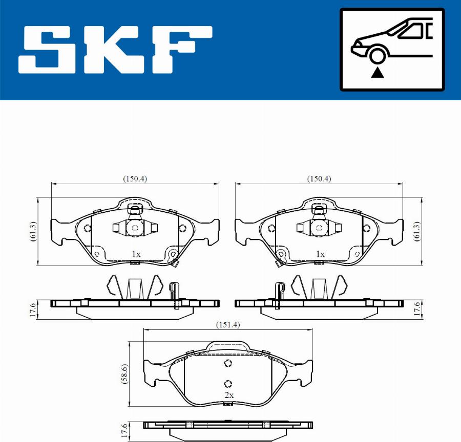 SKF VKBP 80295 A - Brake Pad Set, disc brake autospares.lv