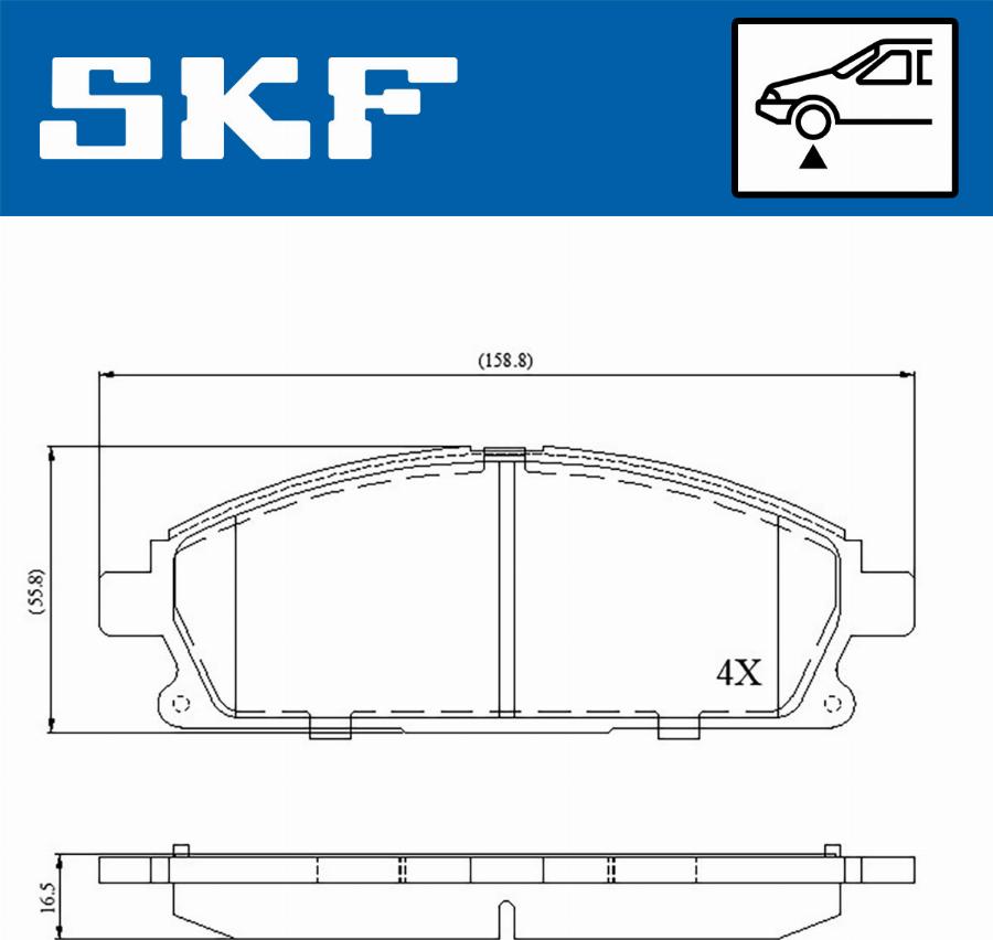SKF VKBP 80296 - Brake Pad Set, disc brake autospares.lv