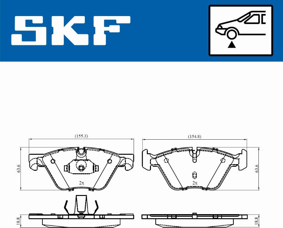 SKF VKBP 80246 - Brake Pad Set, disc brake autospares.lv