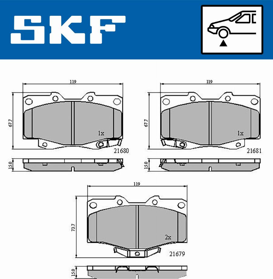 SKF VKBP 80247 A - Brake Pad Set, disc brake autospares.lv