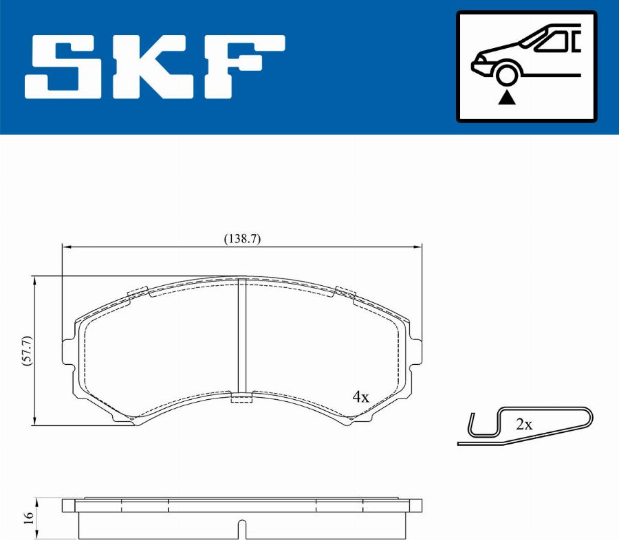 SKF VKBP 80252 A - Brake Pad Set, disc brake autospares.lv