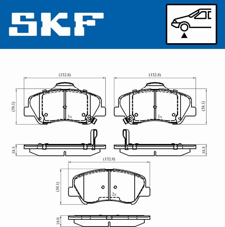 SKF VKBP 80268 A - Brake Pad Set, disc brake autospares.lv