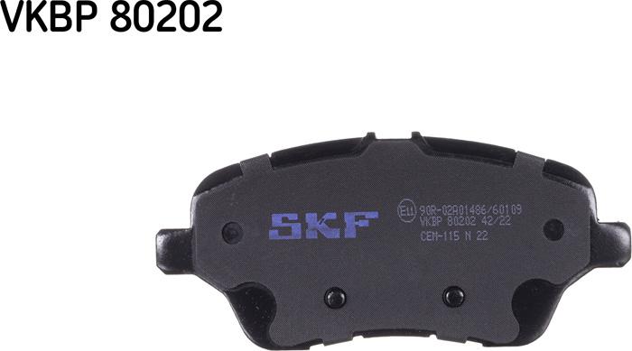 SKF VKBP 80202 - Brake Pad Set, disc brake autospares.lv