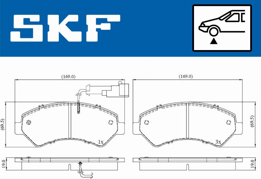 SKF VKBP 80210 E - Brake Pad Set, disc brake autospares.lv