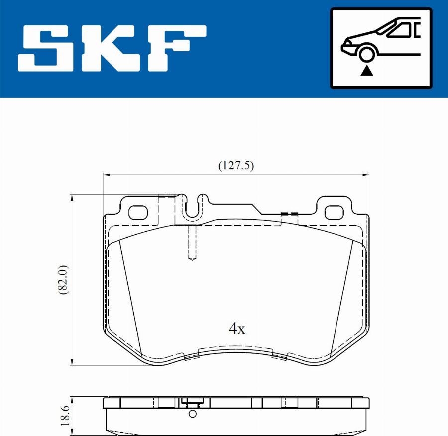 SKF VKBP 80287 - Brake Pad Set, disc brake autospares.lv
