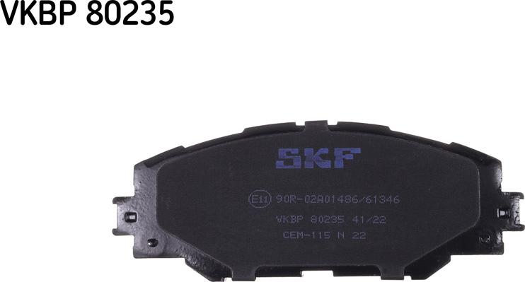 SKF VKBP 80235 - Brake Pad Set, disc brake autospares.lv