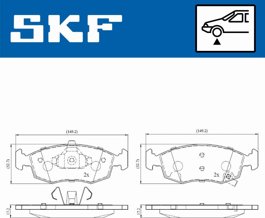 SKF VKBP 80236 A - Brake Pad Set, disc brake autospares.lv