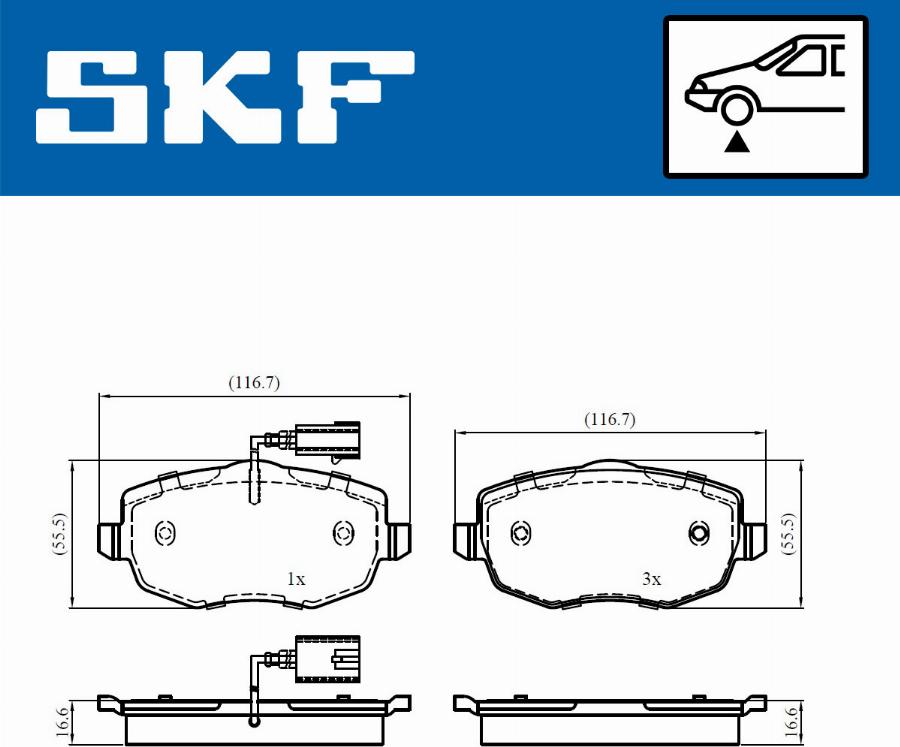 SKF VKBP 80756 E - Brake Pad Set, disc brake autospares.lv