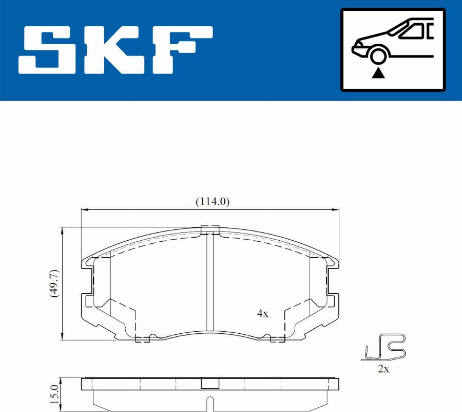 SKF VKBP 80715 A - Brake Pad Set, disc brake autospares.lv