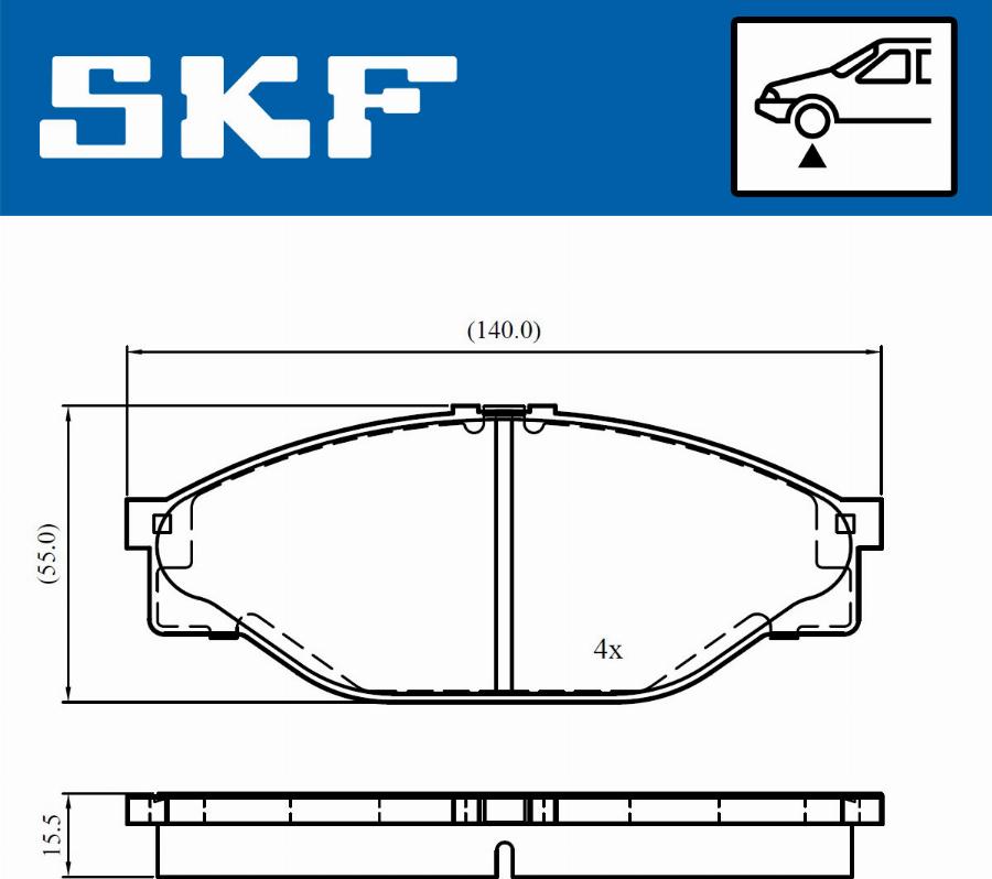 SKF VKBP 80716 - Brake Pad Set, disc brake autospares.lv