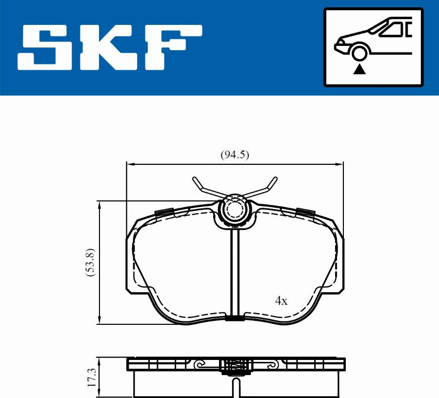 SKF VKBP 80713 - Brake Pad Set, disc brake autospares.lv
