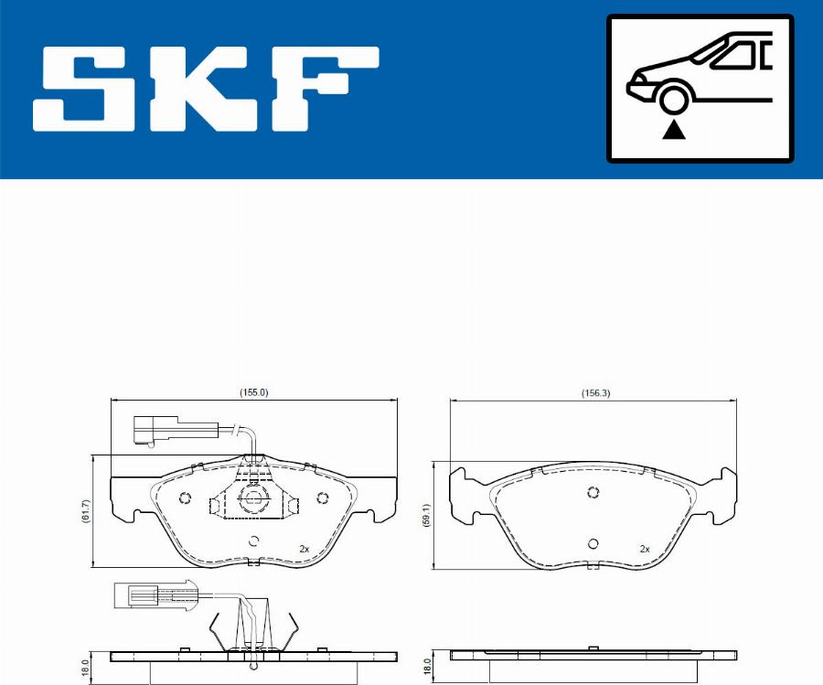 SKF VKBP 80784 E - Brake Pad Set, disc brake autospares.lv