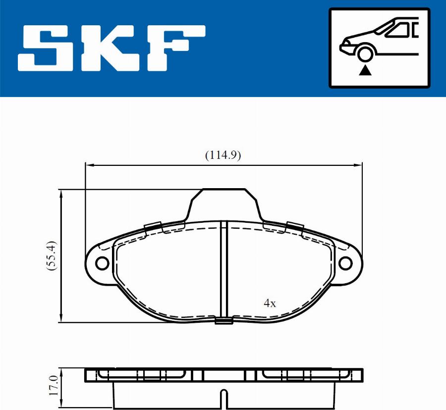 SKF VKBP 80720 - Brake Pad Set, disc brake autospares.lv